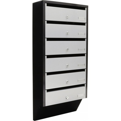 Červenátner Depot 6 poštová schránka strieborno-čierna | Cylindrický zámok | 38.5 x 82.4 x 14 cm