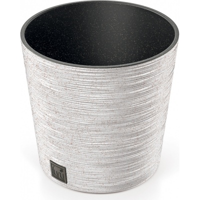PROSPERPLAST FURU ROUND LOW ECO WOOD Kvetináč 25cm biely