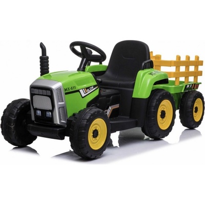 Mamido elektrický traktor s vlečkou zelená