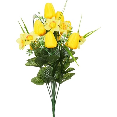 KYTICA TULIPÁN, NARCIS, ZELEŇ 48CM