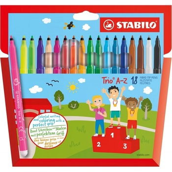 STABILO Комплект флумастери, Stabilo, Trio A-Z, 18 цвята (ST378/1-18-01)
