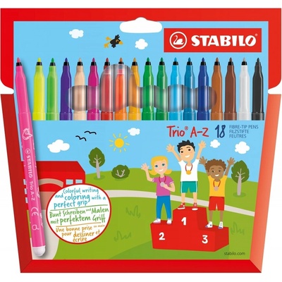 STABILO Комплект флумастери, Stabilo, Trio A-Z, 18 цвята (ST378/1-18-01)