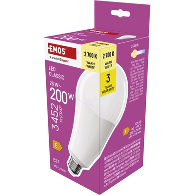 Emos LED CLS A95 28W 200W 3452lm E27 WW 1525743215