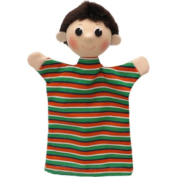 Moravská ústředna Brno Кукла за театър Moravska ustredna Brno - Момче с раирана дрешка, 26 cm (22896A)