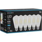 Mexen Vintis 6x LED филамент крушка E27, ST64, 4W, Студена - 6500K, 470 lm, прозрачна (L152-E27-0465-00x06)