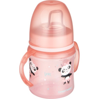 Canpol Babies tréningový hrnček so širokým hrdlom 120 ml Exotic Animals ružový