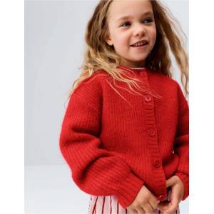 Marks & Spencer Плетена мерино кардиган (2-8 години) Marks & Spencer червена Marks & Spencer | Cherven | Момичешки | 4-5 години