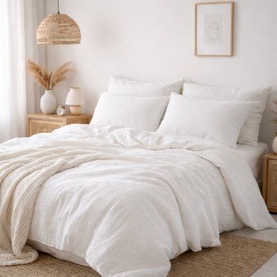 Takoy Mušelínové povlečení na přikrývku 140x220 bílé-HT-01207 | 140x220 cm povlečení na přikrývku