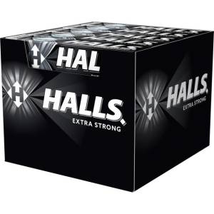 HALLS Бонбони Halls EXTRA STRONG ментол и евкалипт, кутия 20 x 33, 5 г