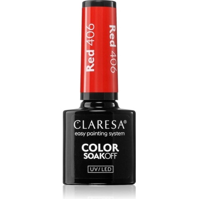 Claresa SoakOff UV/LED Color Rainbow Explosion gélový lak na nechty RED 406 5 g