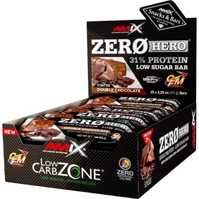 Amix Nutrition ZeroHero Protein Bar [15 x 65 грама] Двоен шоколад
