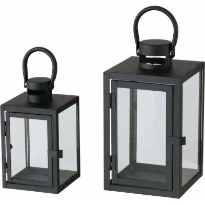 Boltze Kovový lampáš so sklenenou tabuľou, dve veľkosti, ARANA