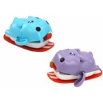 Leantoys Wind-up Bath Toy Floating Hippopotamus On A Board