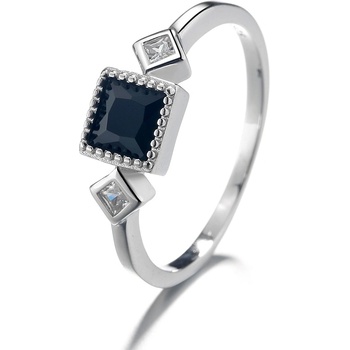 DELIS Пръстен от сребро 925, jw1356, елегантен дизайн със син камък, с родиево покритие (jw1356)