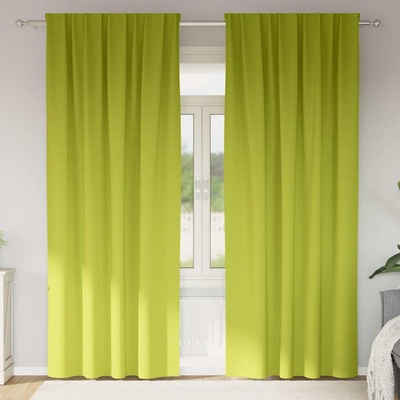 vidaXL Завеси за затъмняване с пръстени 2 pcs Зелен 245 x 140 см (4107501)