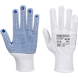 Portwest polka dot a110 / Найлонова ръкавица с pvc мишени - бяла/синя xl (a110wbrxl)
