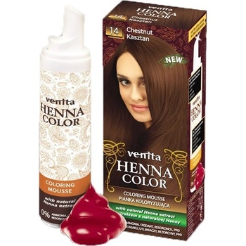 Henna 14 barevná pěna na vlasy kaštan