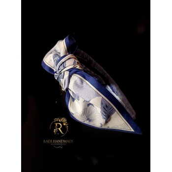 Radi handmade Сатенена диадема с панделка в синьо (859)