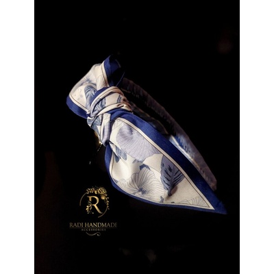 Radi handmade Сатенена диадема с панделка в синьо (859)