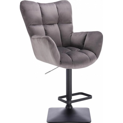 LuxuryForm Design Aurora Velur na čiernej hranatej podstave tmavo šedé