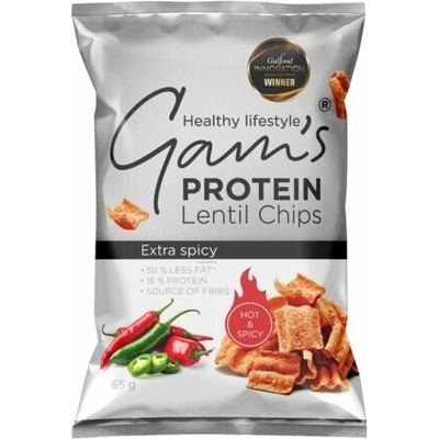 Gam's Proteín Lentil Chips Extra Pálivé 65 g
