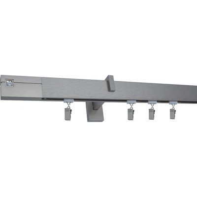 Kovovégarnýže Garnýže Square line modern etri broušený nerez Jednořadá, 0-100cm, jezdec+šnekový háček