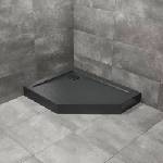 Radaway Петоъгълно душ корито Radaway Doros PT E Compact Stone 100x90 см черен акрил ляво (SDRPTP1090-05-54SL)