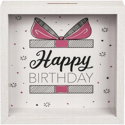 Pokladnička Happy Birthday dřevěný rámeček
