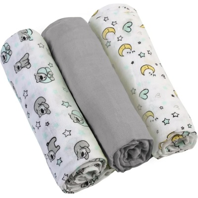 BabyOno Diaper Super Soft пелени от плат Grey 70 × 70 cm 3 бр