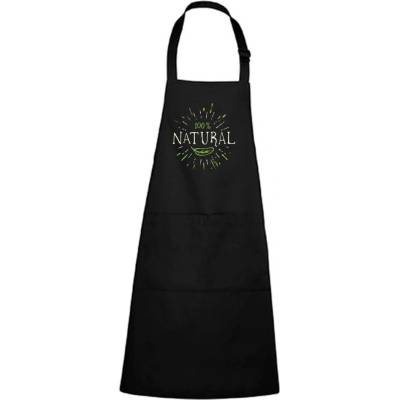 Dobrý Triko Zástěra s potiskem 100% natural Černá