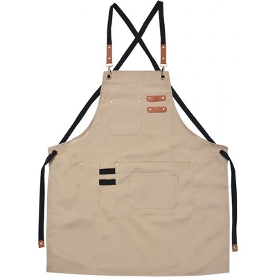 Clayre & Eef Béžová kuchyňská zástěra 75x66 cm