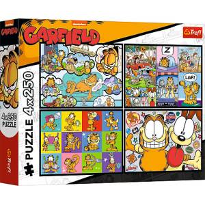 Trefl Puzzle 4x250 Гарфийлд не обича понеделниците (13344)