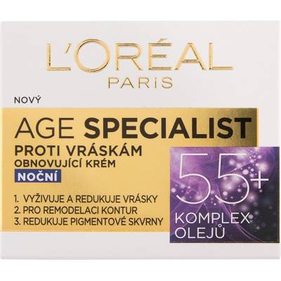 L'Oréal L'Oréal Age Specialist Нощен крем за лице, 55 +, 50 ml