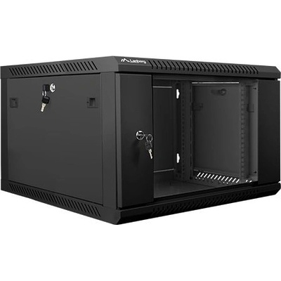 Lanberg Комуникационен шкаф Lanberg rack cabinet 19" wall-mount 6U / 600x600 for self-assembly (flat pack), black (WF01-6606-10B)