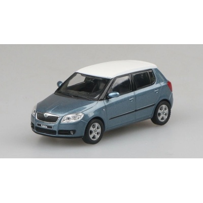 Abrex škoda Fabia 2 Šedá Satin Metalíza Speciální edice s nálepkami 1:43