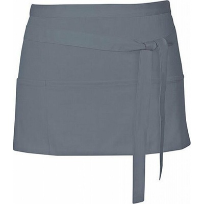 Link Kitchen Wear Krátká barmanská zástěra se třEma předníma kapsama Dark Grey