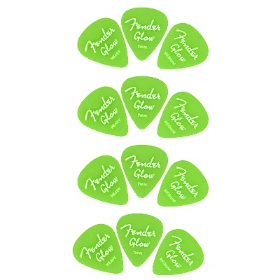 Fender Glow In The Dark Picks, 12-Pack