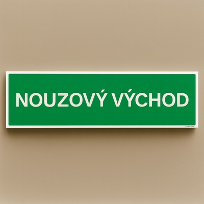 Traiva s.r.o Nouzový východ - Nápis Verze: Plast 200 x 50 mm tl. 0.5 mm - Kód: 09805