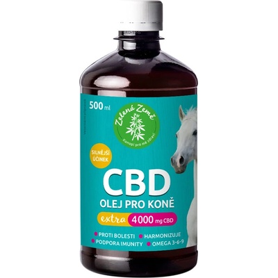 Zelená Země CBD olej pre kone Extra 4000 mg 0,5 l