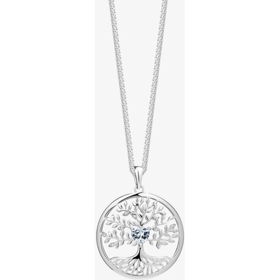 Preciosa Stříbrný přívěsek s řetízkem Sparkling Tree of Life strom života s kubickou zirkonií Preciosa bílý 5329 00