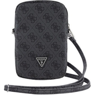 Guess PU 4G Triangle Logo Phone Bag Zipper, černé