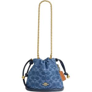 Coach Дамска чанта Coach Faye Mini Drawstring In Signature Denim, Синя (CDE32-BLUE)