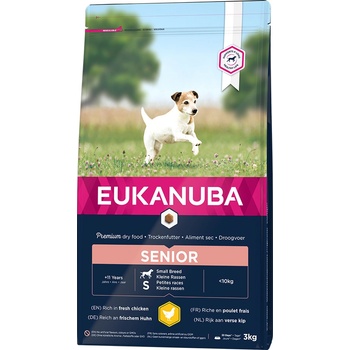 Eukanuba Caring Senior Small Breed s kuřecím 3 x 3 kg