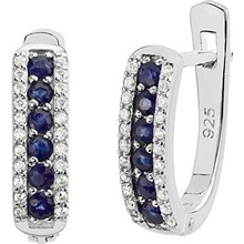 SILVEGO stříbrné se syntetickým Safírem QR12SE