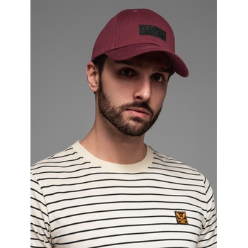 Ombre Clothing Мъжка бейзболна шапка с правоъгълна лепенка бордо Облекло Ombre Ombre Clothing | Cherven | МЪЖЕ | ЕДИН РАЗМЕР