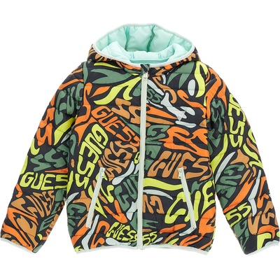 GUESS Многоцветно преходно яке покрито с надписи Guess