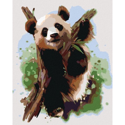 zuty Malování podle čísel Panda na větvi 80 x 100 cm vypnuté plátno na rám