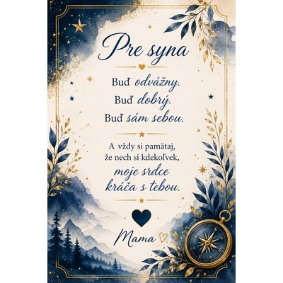Glanzio luxusná venovacia kartička L – Pre syna | Buď odvážny 11224