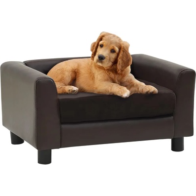 vidaXL Dog sofa 60x43x30 cm brown pleather 170961