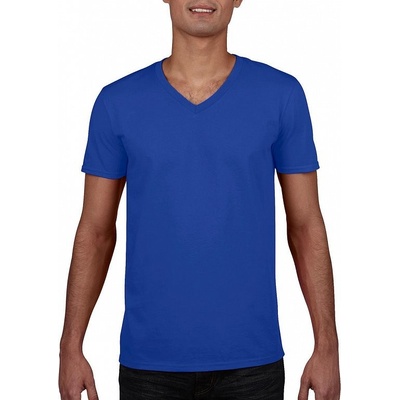 Gildan pánske tričko Softstyle V-Neck kráľovsky modrá